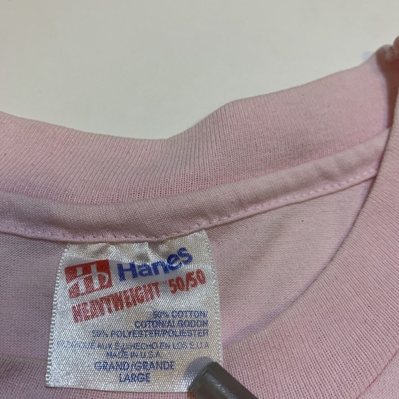 Vintage 90s Georgia Single Stitch Hanes 50/50 Made in USA Pink T-Shirt Medium - Picture 3 of 12